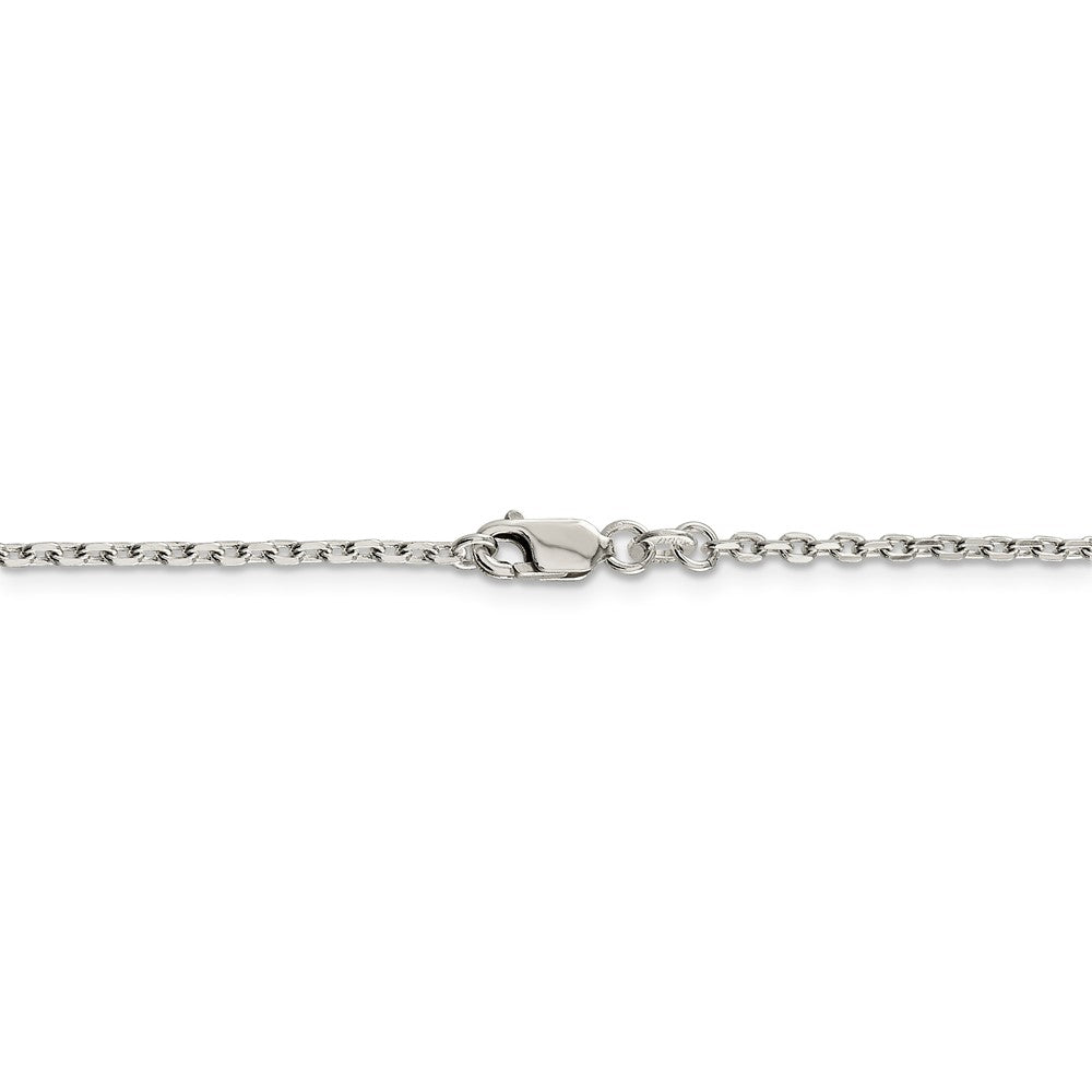 Alternate view of the 2mm Sterling Silver Solid Beveled Oval Cable Chain Necklace by The Black Bow Jewelry Co.