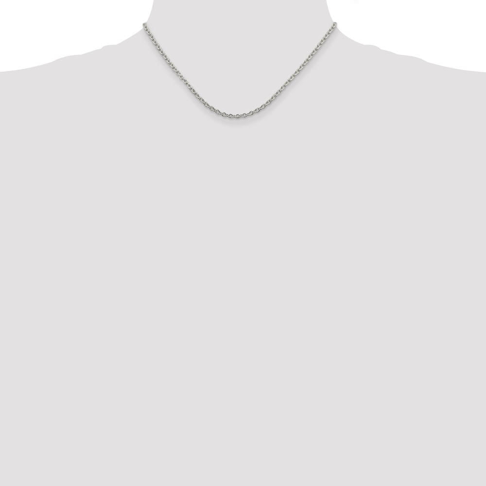 Alternate view of the 2.75mm Sterling Silver, Solid Cable Chain Bracelet by The Black Bow Jewelry Co.