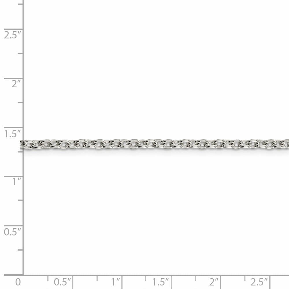 Alternate view of the 2.75mm Sterling Silver, Solid Cable Chain Bracelet by The Black Bow Jewelry Co.