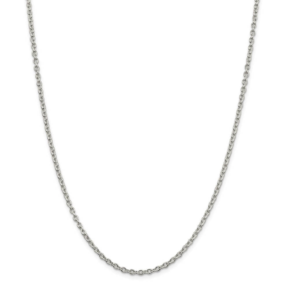 Alternate view of the 2.75mm Sterling Silver Classic Solid Cable Chain Necklace by The Black Bow Jewelry Co.