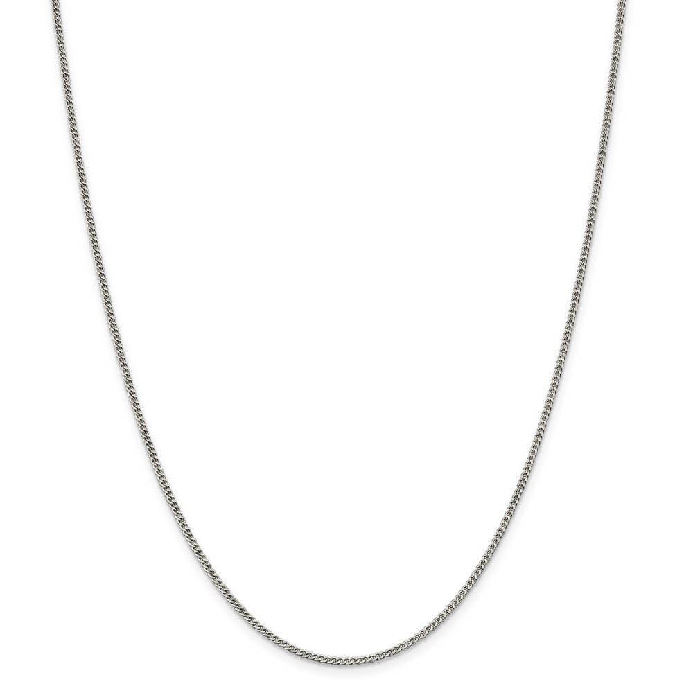 Alternate view of the 1.75mm Sterling Silver, Solid Curb Chain Necklace by The Black Bow Jewelry Co.