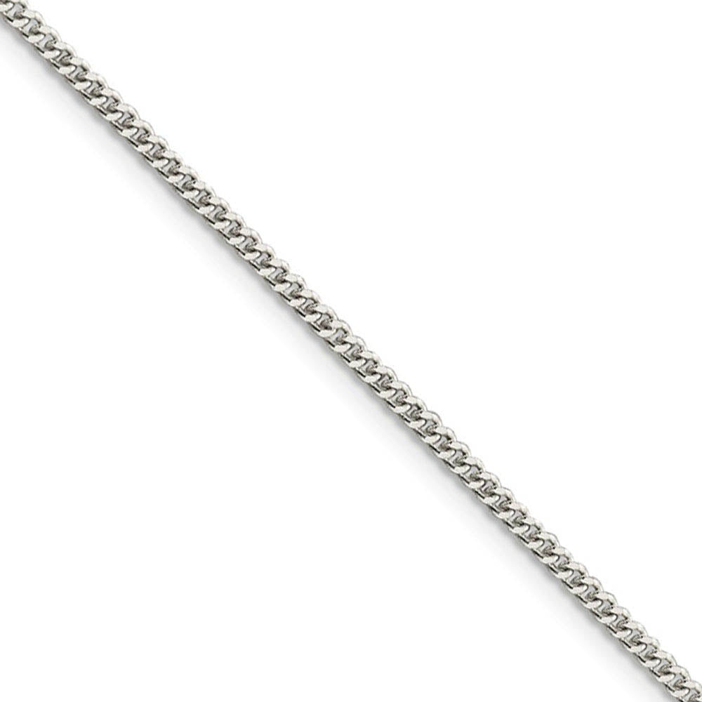 2mm Sterling Silver, Solid Curb Chain Necklace, Item C8038 by The Black Bow Jewelry Co.