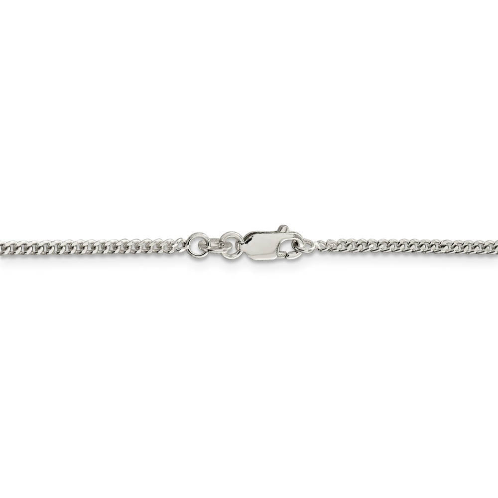 Alternate view of the 2mm Sterling Silver, Solid Curb Chain Necklace by The Black Bow Jewelry Co.