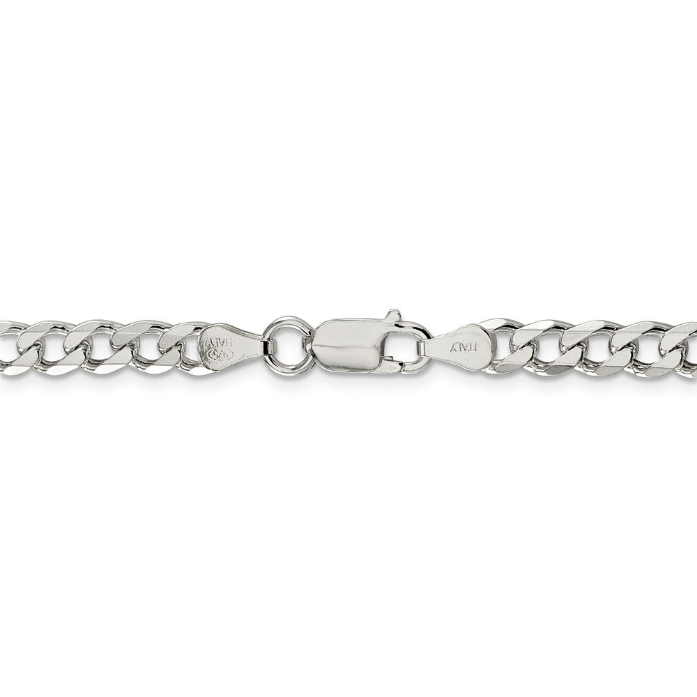 Alternate view of the 5.5mm Sterling Silver, Solid Curb Chain Necklace by The Black Bow Jewelry Co.