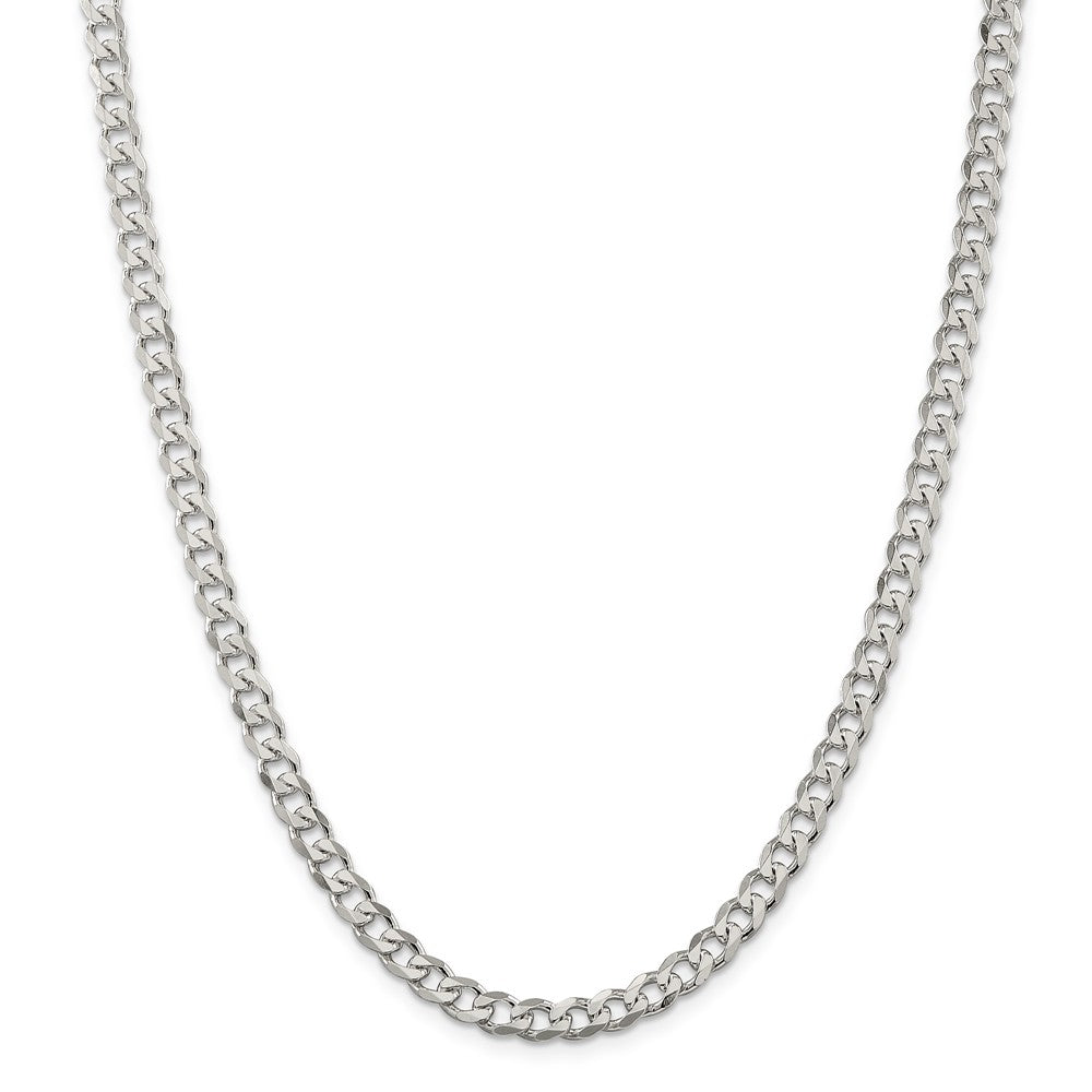 5.5mm Sterling Silver, Solid Curb Chain Necklace