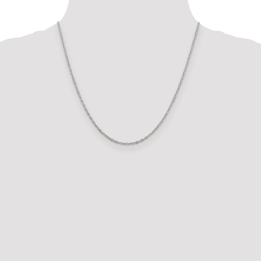 Alternate view of the 2.25mm Sterling Silver, Fancy Pendant Chain Necklace, 20 Inch by The Black Bow Jewelry Co.