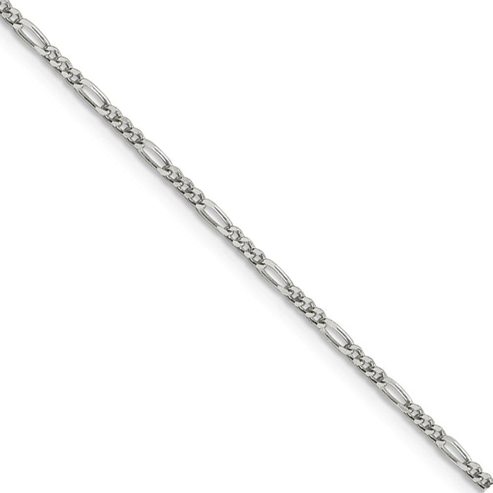Sterling Silver 1.75mm Solid Figaro Chain Anklet, Item C8047-A by The Black Bow Jewelry Co.