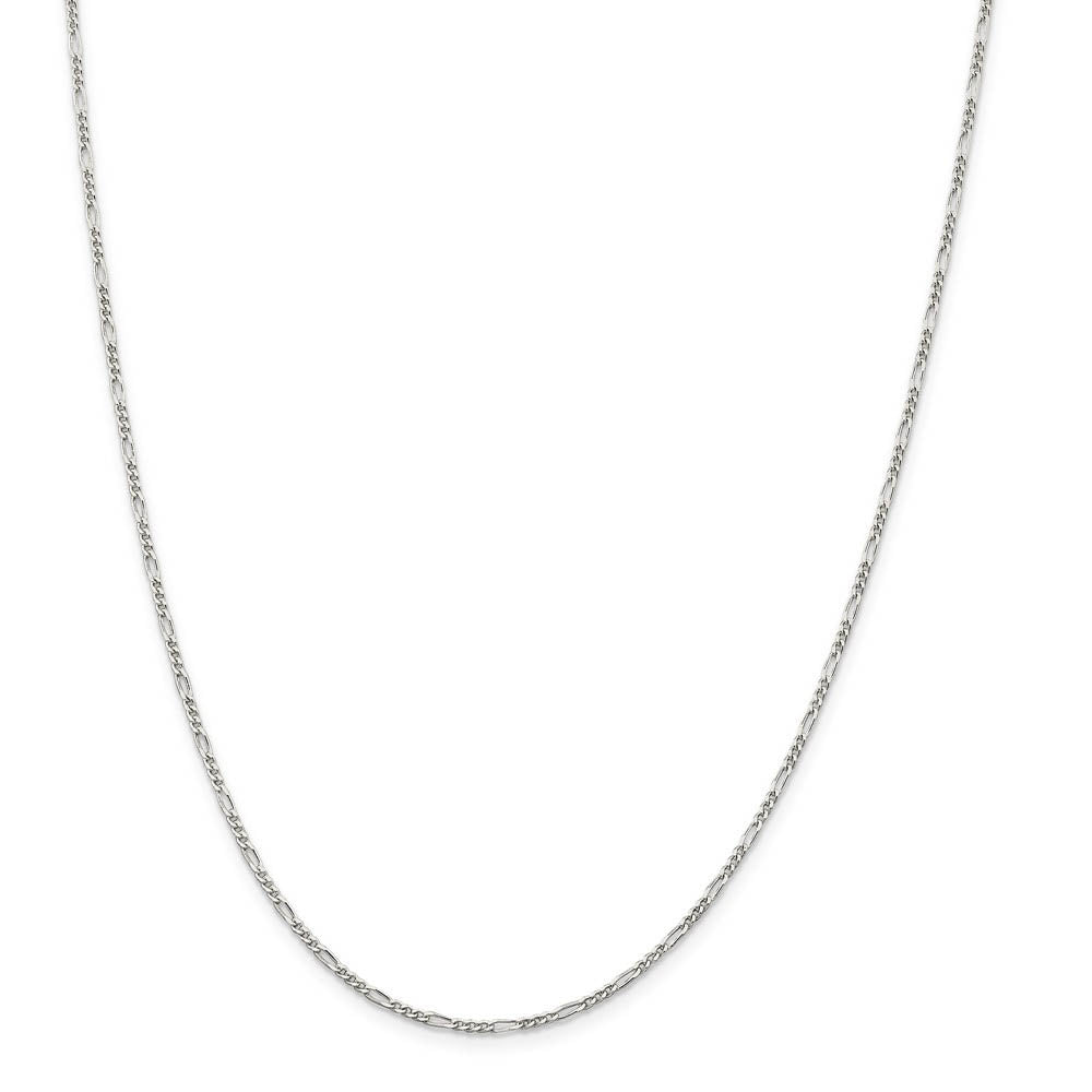 Alternate view of the Sterling Silver 1.75mm Solid Figaro Chain Anklet by The Black Bow Jewelry Co.