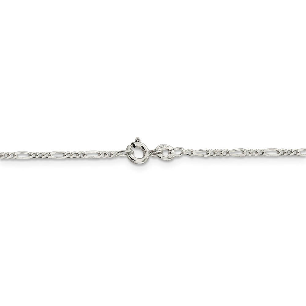 Alternate view of the Sterling Silver 1.75mm Solid Figaro Chain Anklet by The Black Bow Jewelry Co.