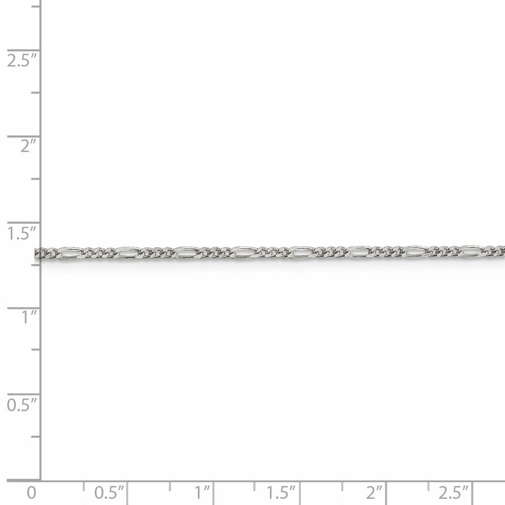 Alternate view of the Sterling Silver 1.75mm Solid Figaro Chain Anklet by The Black Bow Jewelry Co.