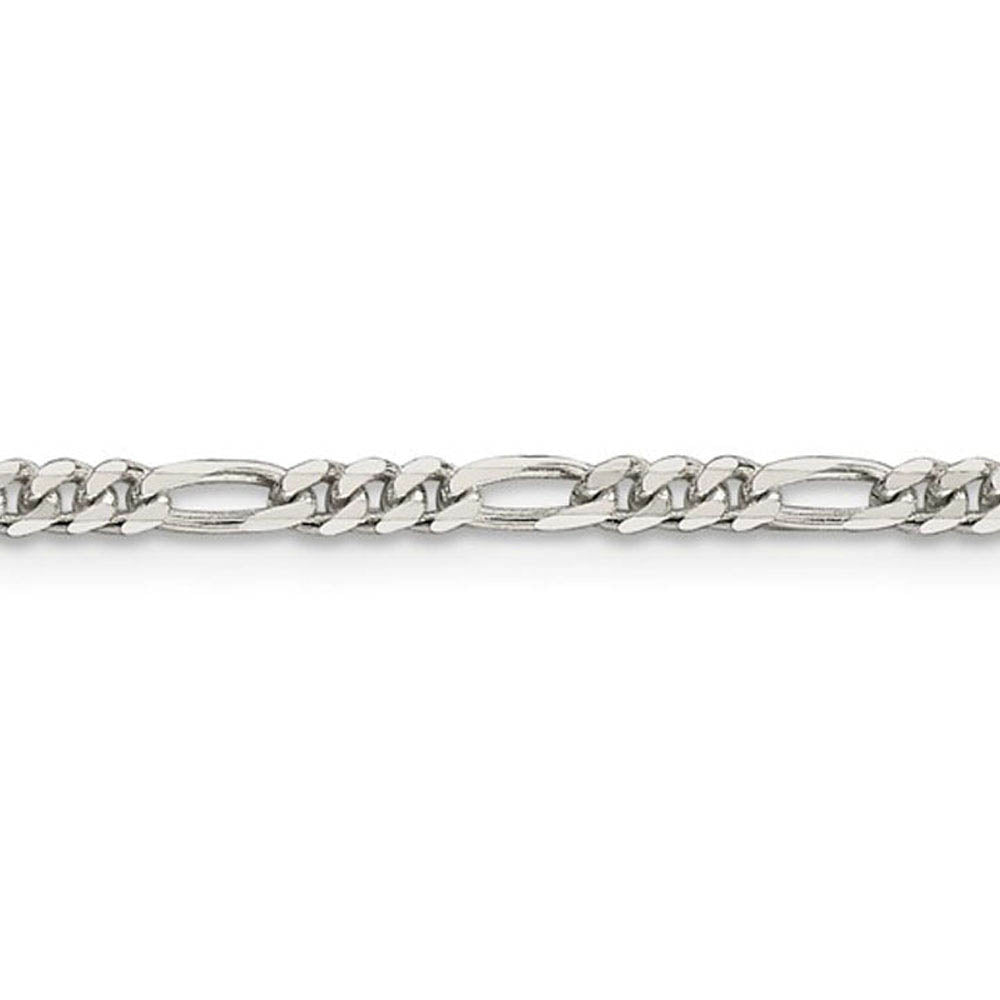 Alternate view of the 2.8mm Sterling Silver, Solid Figaro Chain Bracelet by The Black Bow Jewelry Co.