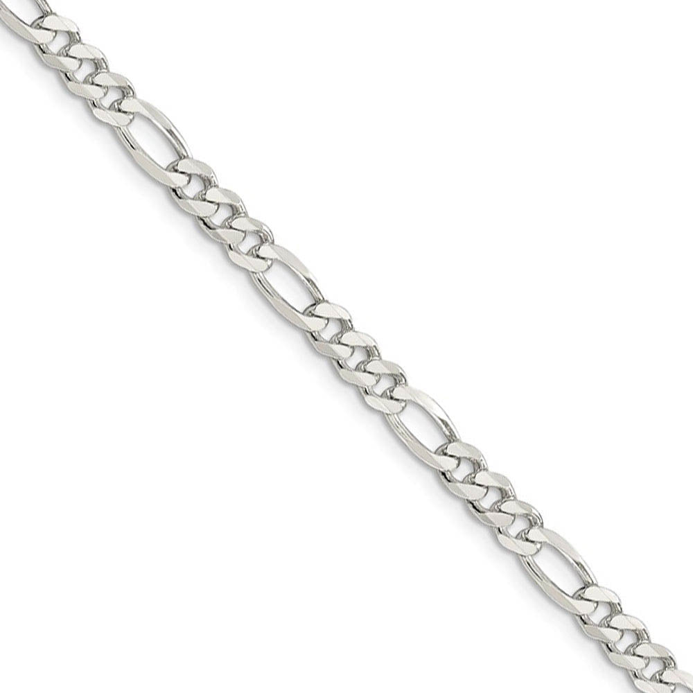 4.5mm Sterling Silver, Solid Figaro Chain Necklace, Item C8051 by The Black Bow Jewelry Co.