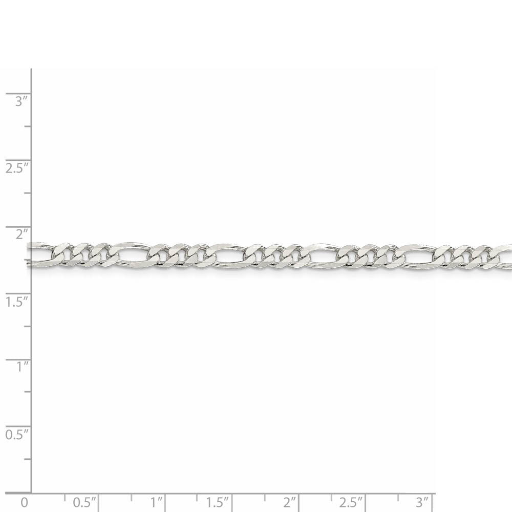 Alternate view of the 4.5mm Sterling Silver, Solid Figaro Chain Necklace by The Black Bow Jewelry Co.