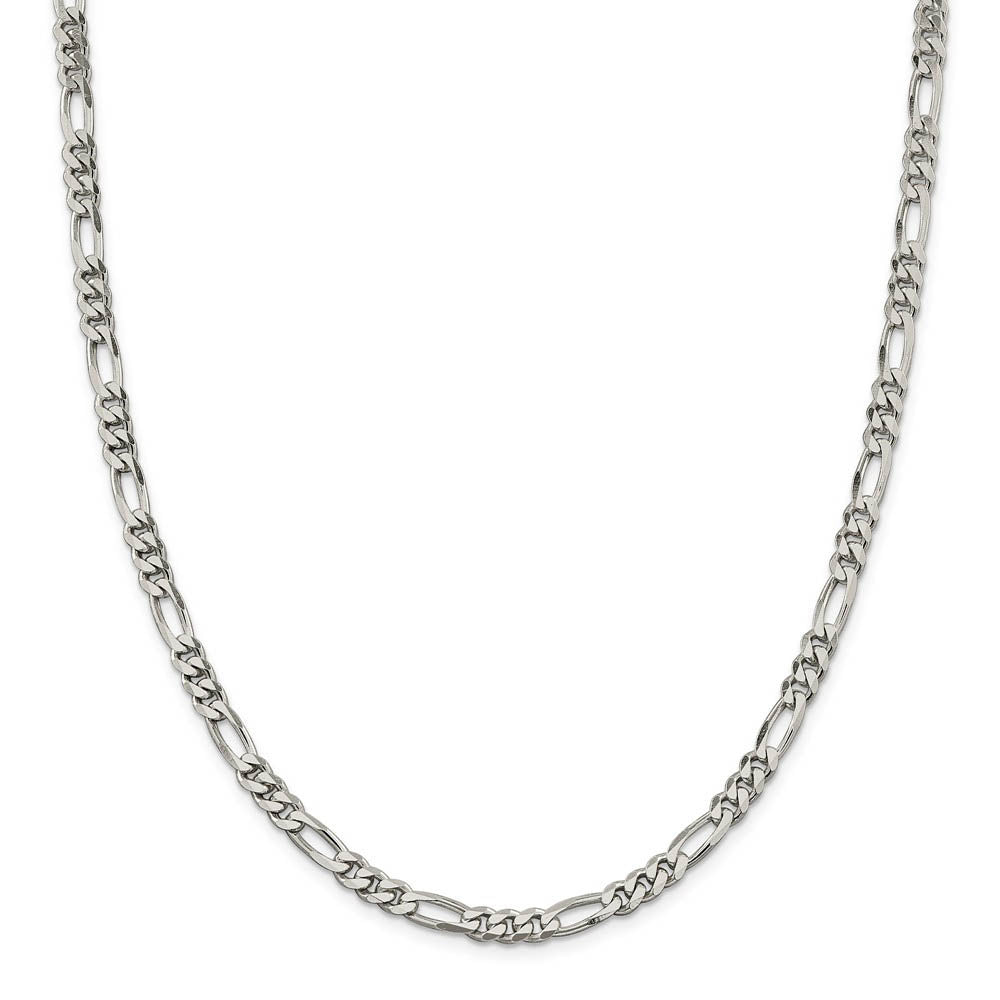 Alternate view of the 5.25mm Sterling Silver, Solid Figaro Chain Bracelet by The Black Bow Jewelry Co.