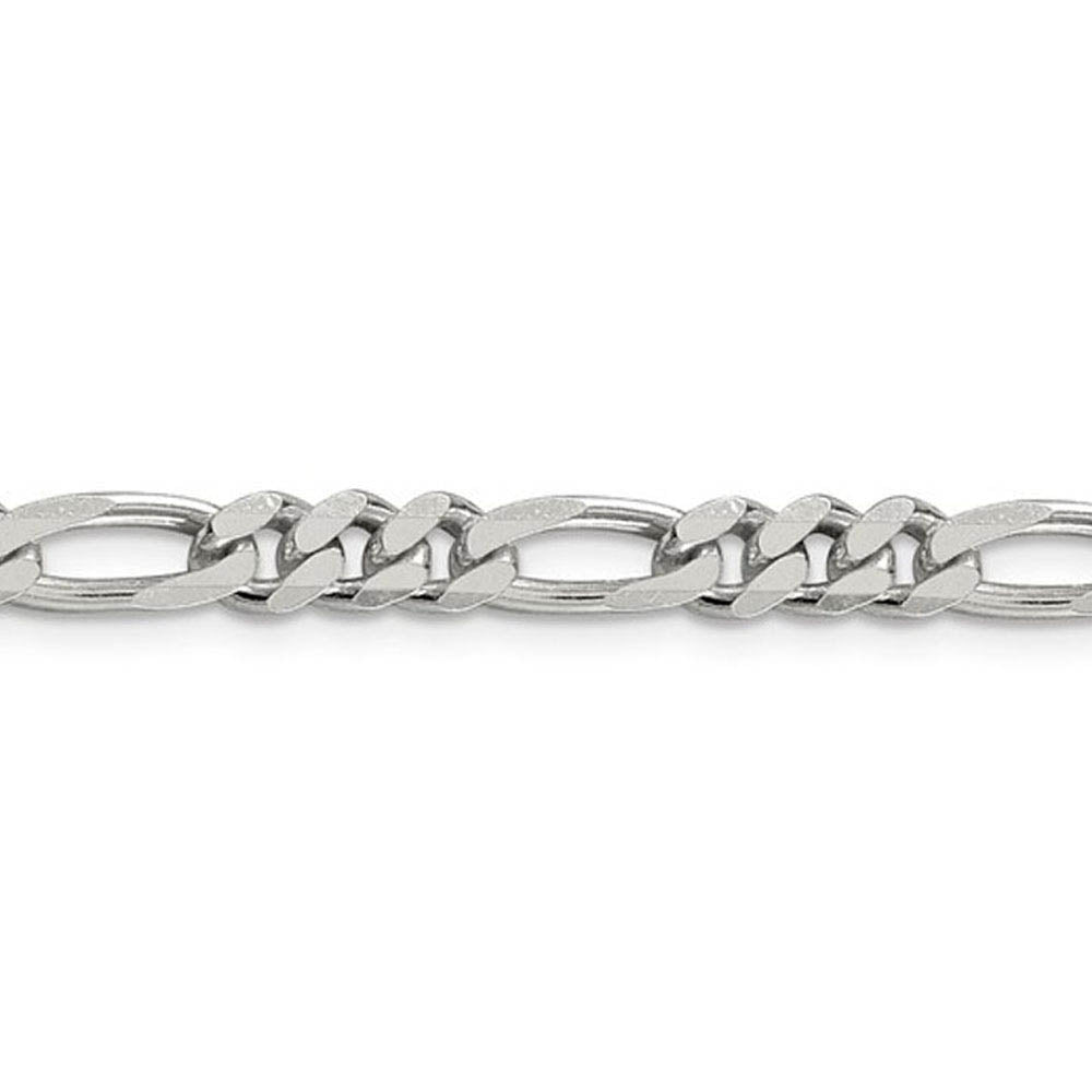 Alternate view of the 5.25mm Sterling Silver, Solid Figaro Chain Bracelet by The Black Bow Jewelry Co.