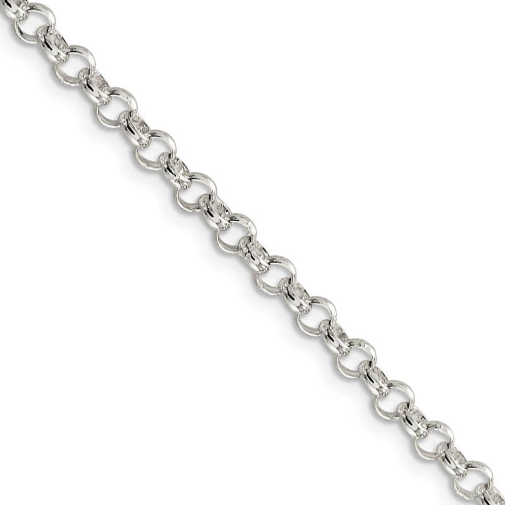 4mm Sterling Silver, Solid Rolo Chain Bracelet, Item C8062-B by The Black Bow Jewelry Co.