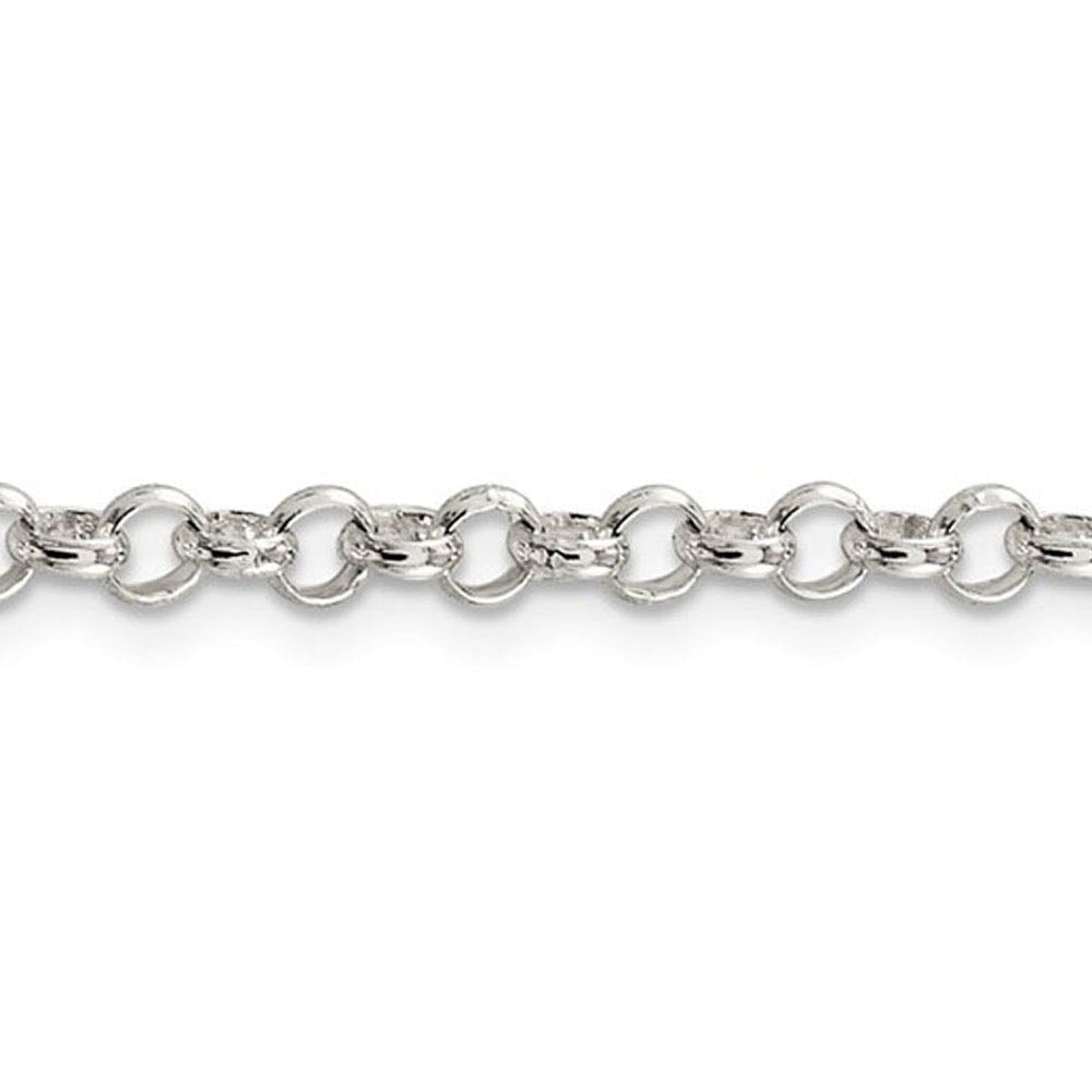 Alternate view of the 4mm Sterling Silver, Solid Rolo Chain Bracelet by The Black Bow Jewelry Co.