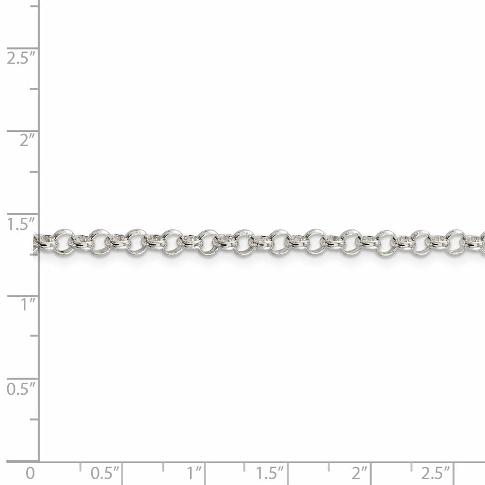 Alternate view of the 4mm Sterling Silver, Solid Rolo Chain Bracelet by The Black Bow Jewelry Co.