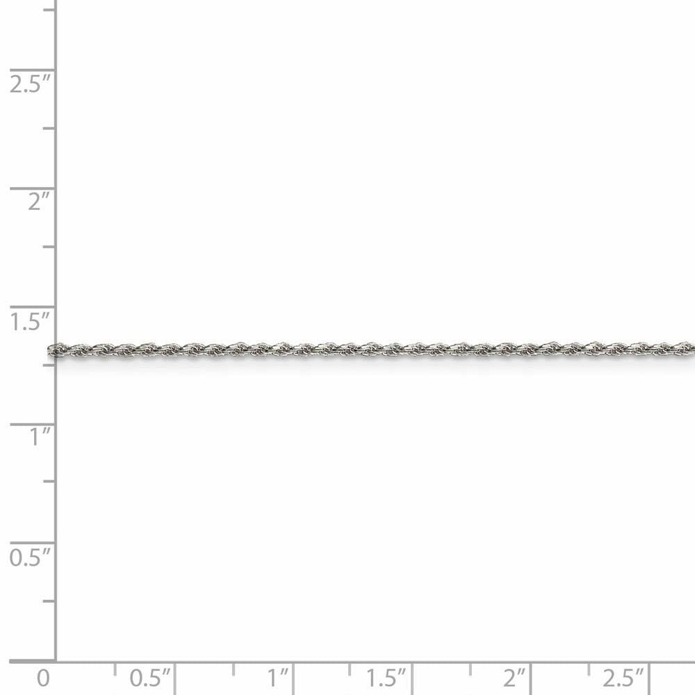 Alternate view of the 1.5mm Sterling Silver, D/Cut Rope Chain Anklet or Bracelet, 9 Inch by The Black Bow Jewelry Co.