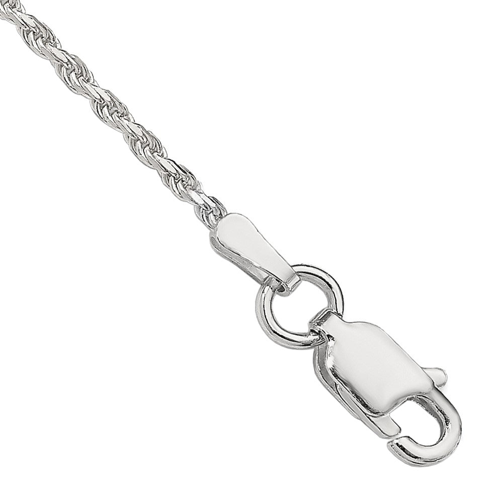 Alternate view of the 1.5mm Sterling Silver, Diamond Cut Solid Rope Chain Anklet or Bracelet by The Black Bow Jewelry Co.
