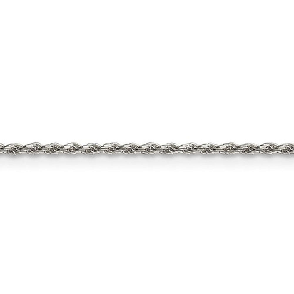 Alternate view of the 1.5mm Sterling Silver, Diamond Cut Solid Rope Chain Necklace by The Black Bow Jewelry Co.
