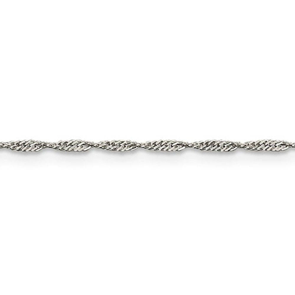 Alternate view of the 1.4mm Sterling Silver, Solid Singapore Chain Necklace by The Black Bow Jewelry Co.