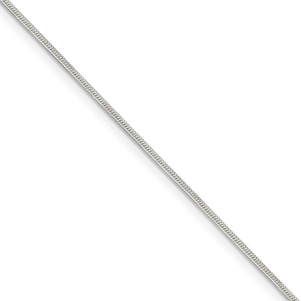 1mm Sterling Silver, Round Solid Snake Chain Necklace - 16 Inch - Black ...
