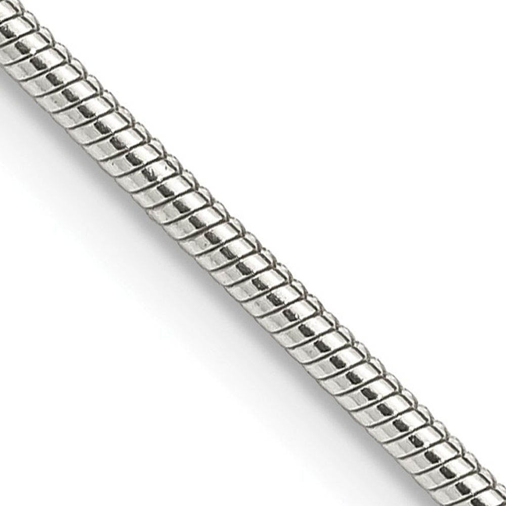 1.5mm Sterling Silver, Round Solid Snake Chain Bracelet, Item C8079-B by The Black Bow Jewelry Co.