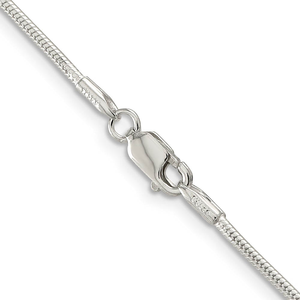 Alternate view of the 1.5mm Sterling Silver, Round Solid Snake Chain Bracelet by The Black Bow Jewelry Co.
