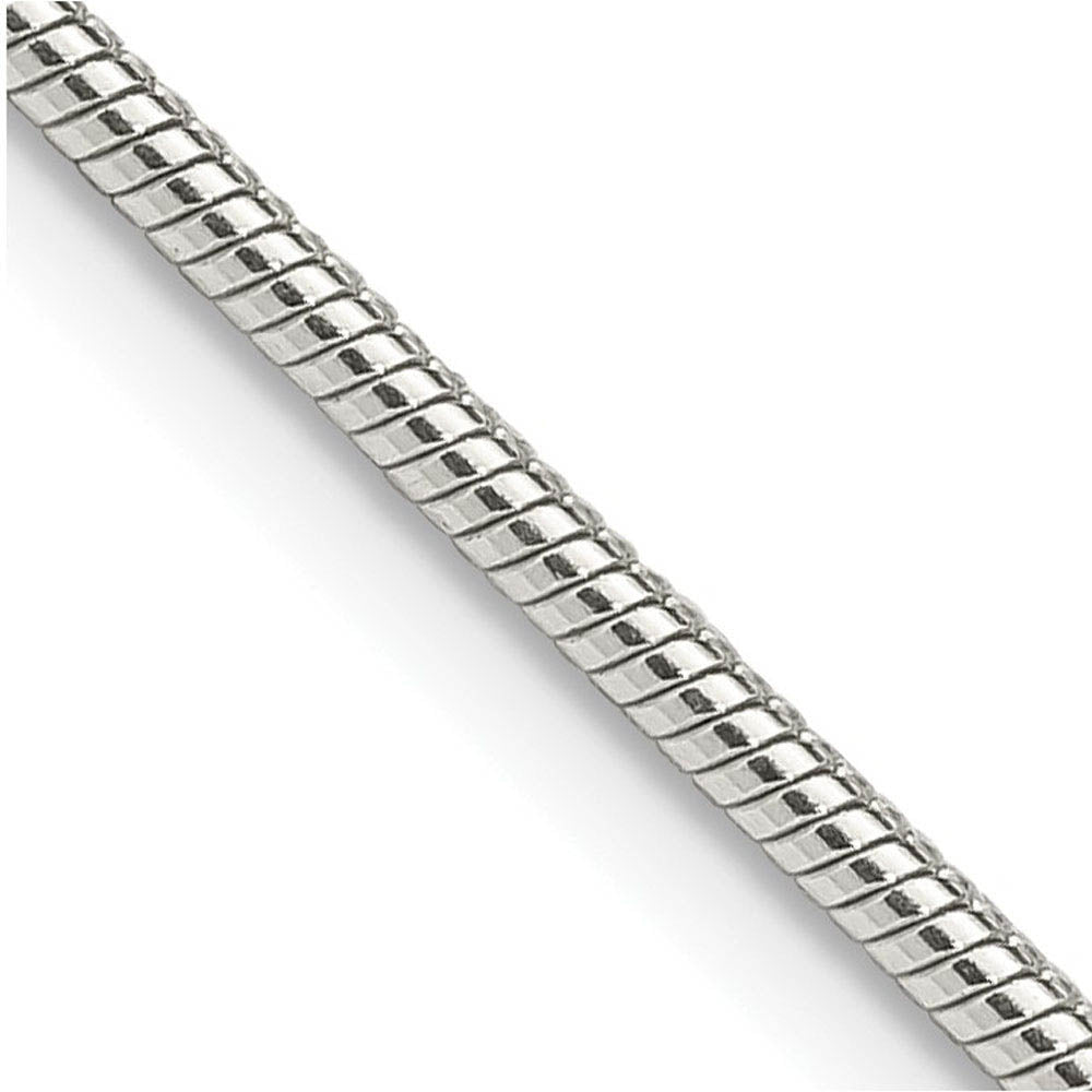 1.75mm Sterling Silver, Round Solid Snake Chain Necklace, Item C8080 by The Black Bow Jewelry Co.
