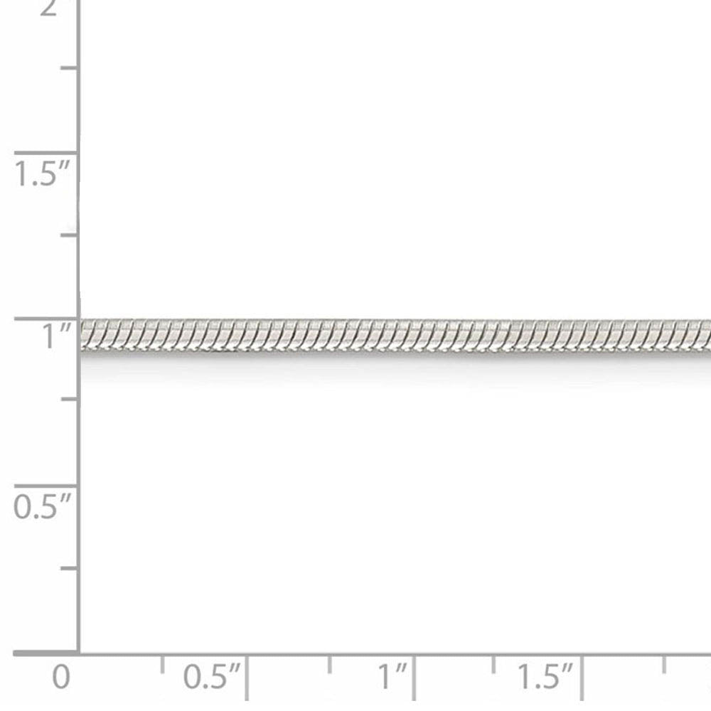 Alternate view of the 1.75mm Sterling Silver, Round Solid Snake Chain Bracelet by The Black Bow Jewelry Co.