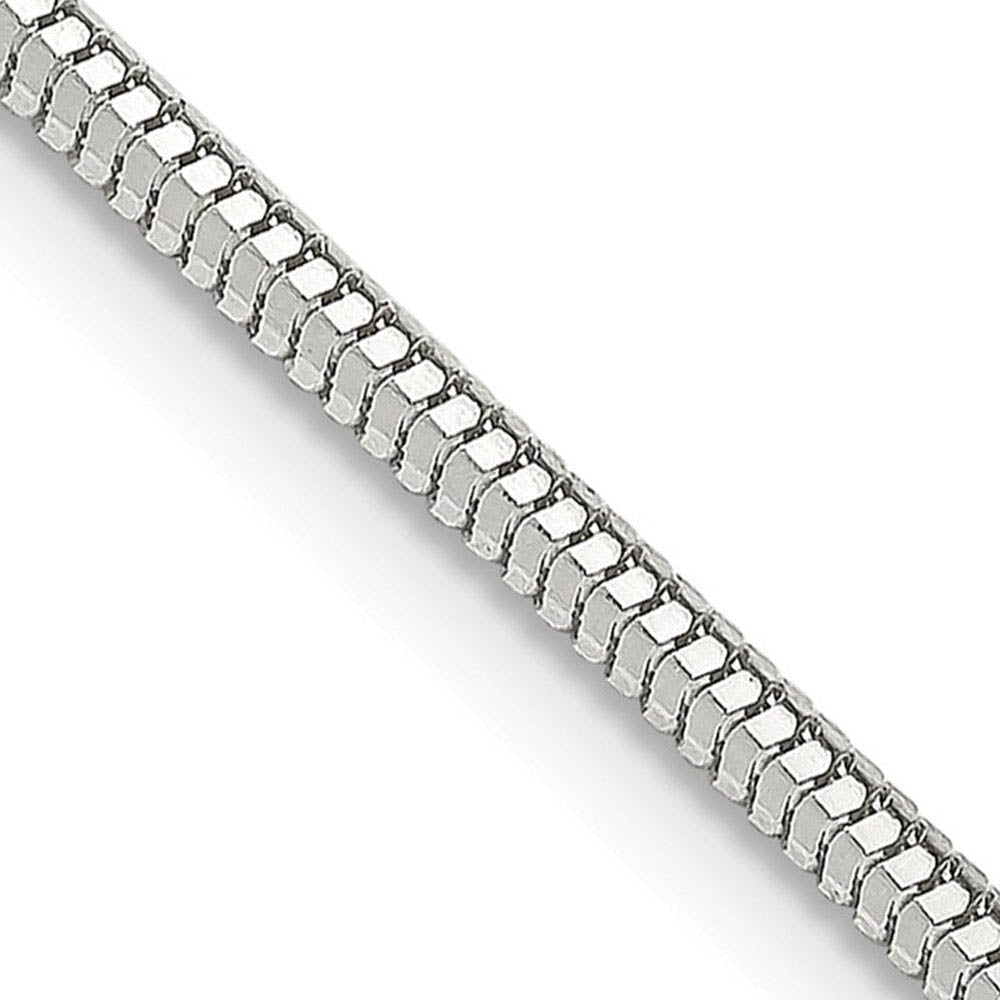 2mm Sterling Silver Diamond Cut Solid Round Snake Chain Necklace, Item C8081 by The Black Bow Jewelry Co.