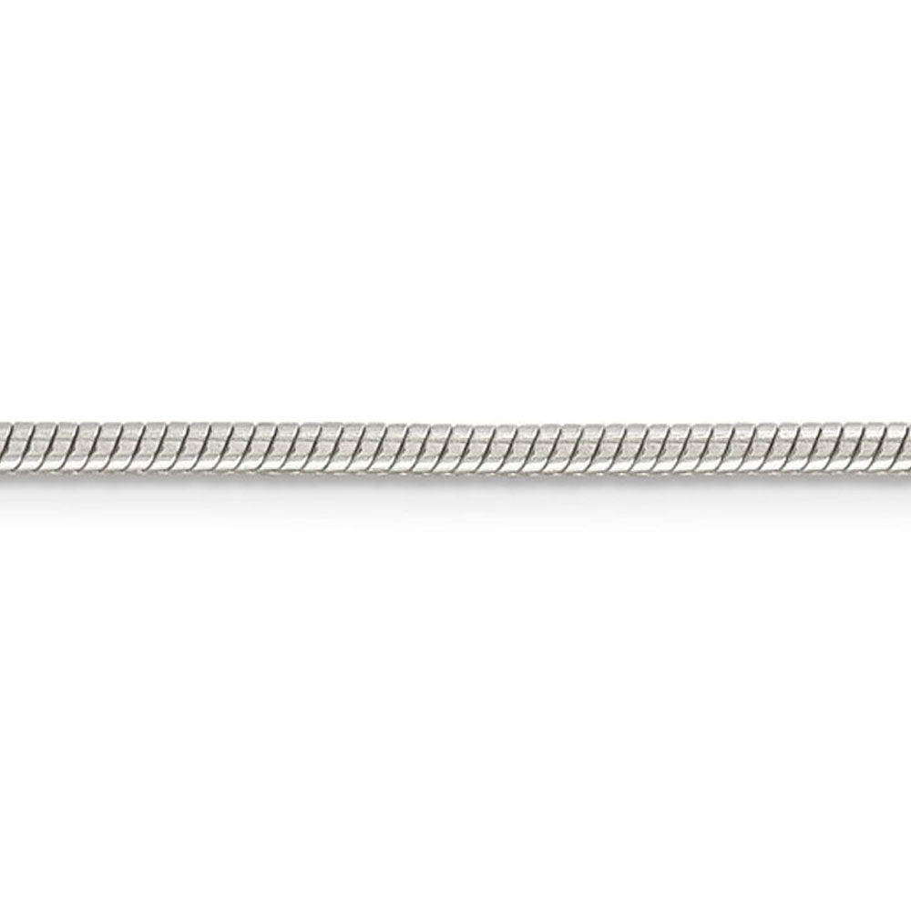 Alternate view of the 2mm Sterling Silver, Round Solid Snake Chain Bracelet by The Black Bow Jewelry Co.