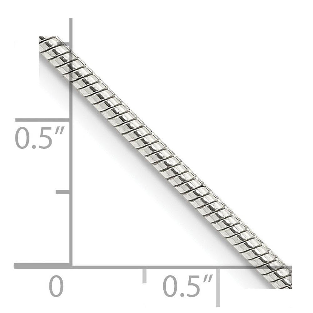 Alternate view of the 2mm Sterling Silver, Round Solid Snake Chain Bracelet by The Black Bow Jewelry Co.