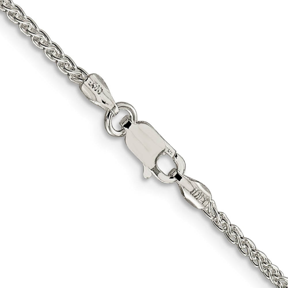 Alternate view of the 1.75mm Sterling Silver, Round Solid Spiga Chain Necklace by The Black Bow Jewelry Co.