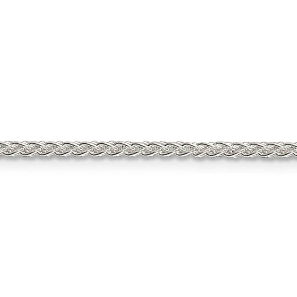 Alternate view of the 1.75mm Sterling Silver, Round Solid Spiga Chain Necklace by The Black Bow Jewelry Co.