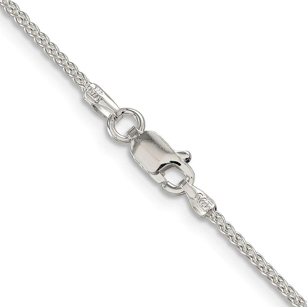 Alternate view of the 1.5mm Sterling Silver, Round Solid Spiga Chain Necklace by The Black Bow Jewelry Co.