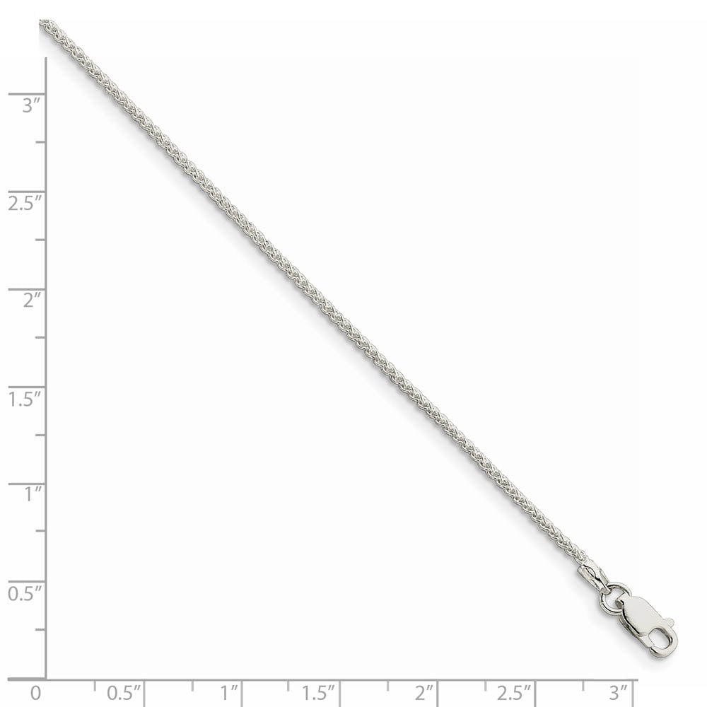 Alternate view of the 1.5mm Sterling Silver, Round Solid Spiga Chain Anklet by The Black Bow Jewelry Co.