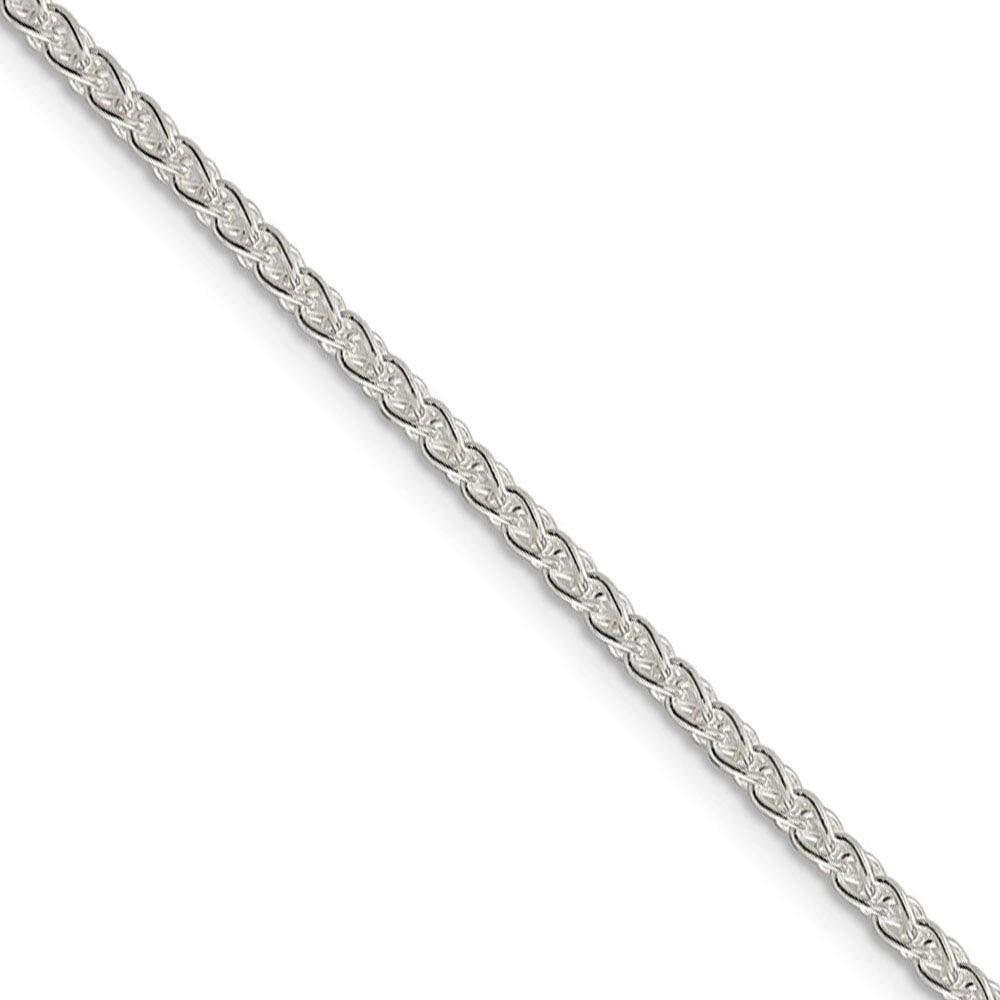 2.5mm Sterling Silver, Round Solid Spiga Chain Bracelet, Item C8087-B by The Black Bow Jewelry Co.