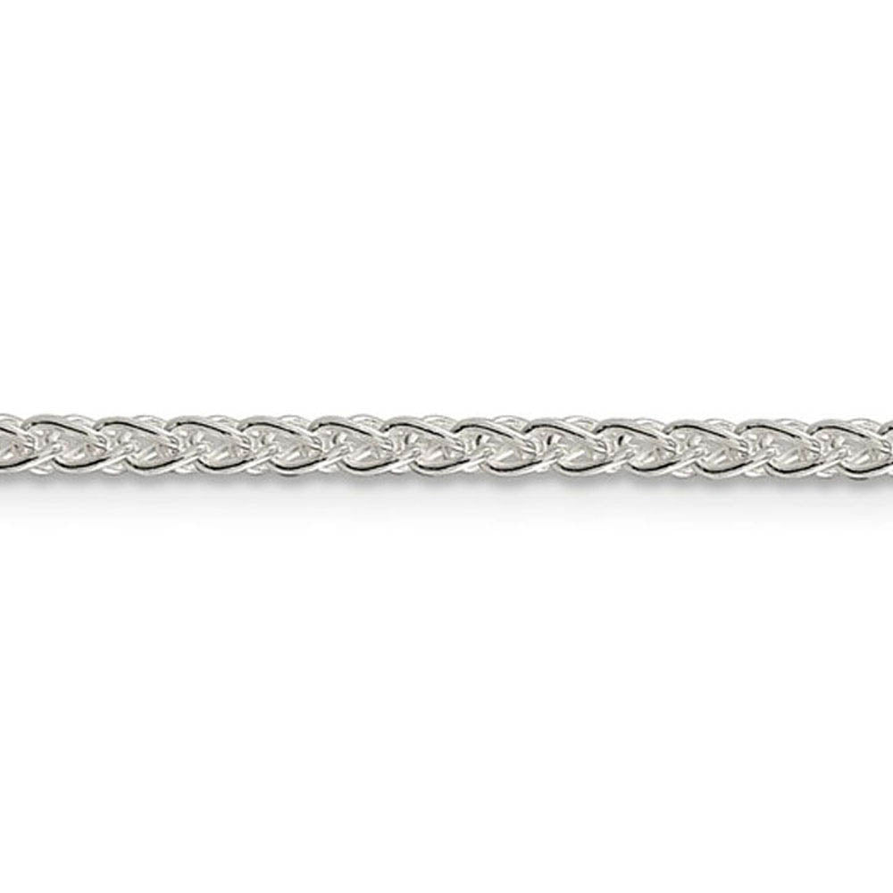 Alternate view of the 2.5mm Sterling Silver, Round Solid Spiga Chain Bracelet by The Black Bow Jewelry Co.