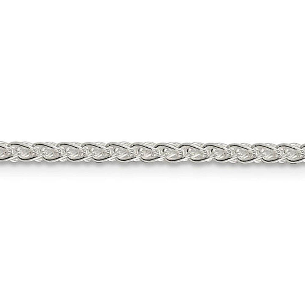 Alternate view of the 2.5mm Sterling Silver, Round Solid Spiga Chain Necklace by The Black Bow Jewelry Co.