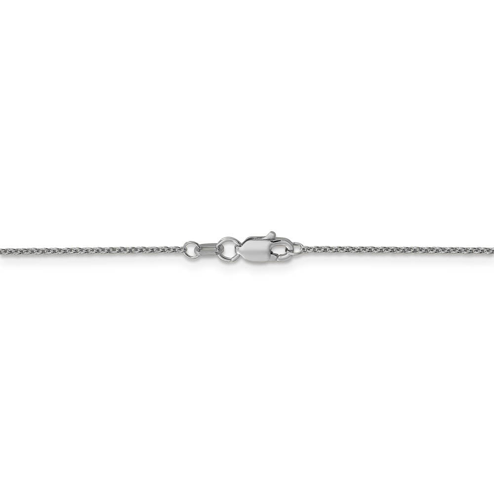 Alternate view of the 1mm, 14k White Gold, Solid Cable Chain Necklace by The Black Bow Jewelry Co.
