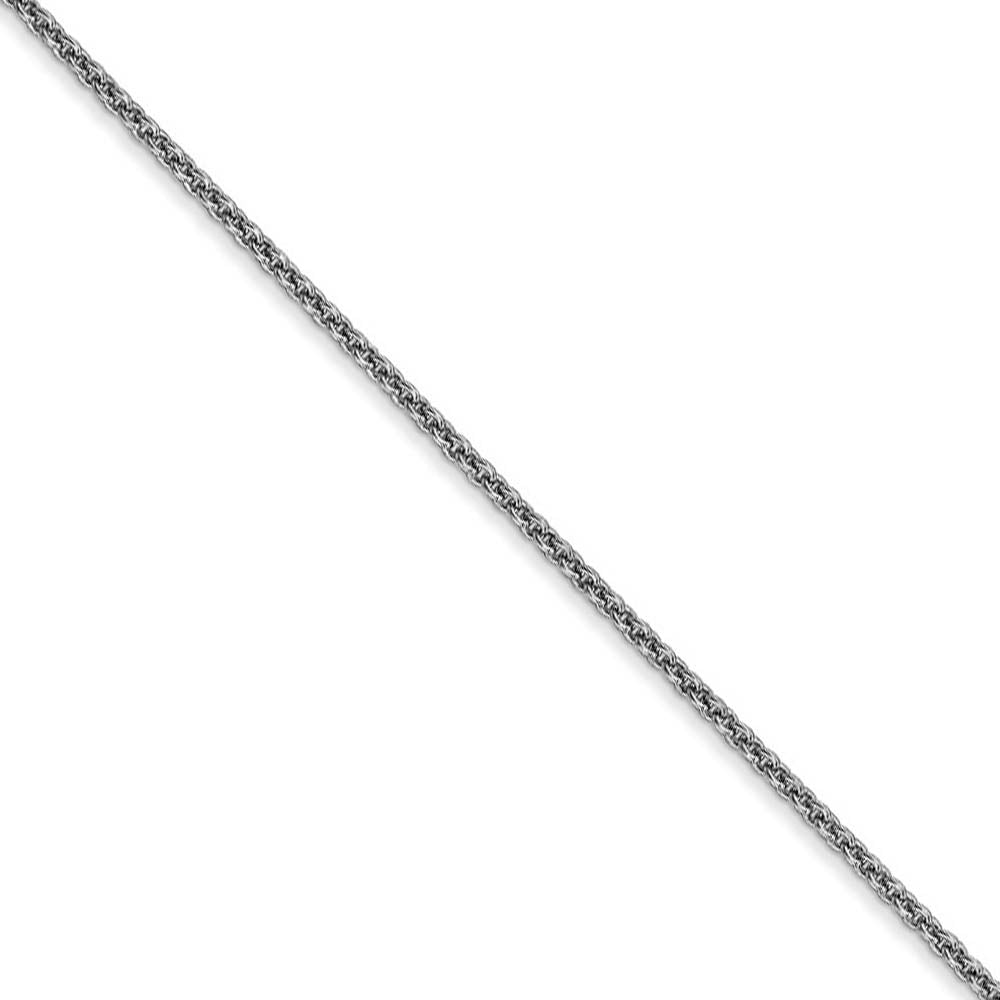 1.5mm, 14k White Gold, Solid Cable Chain Anklet, Item C8094-A by The Black Bow Jewelry Co.