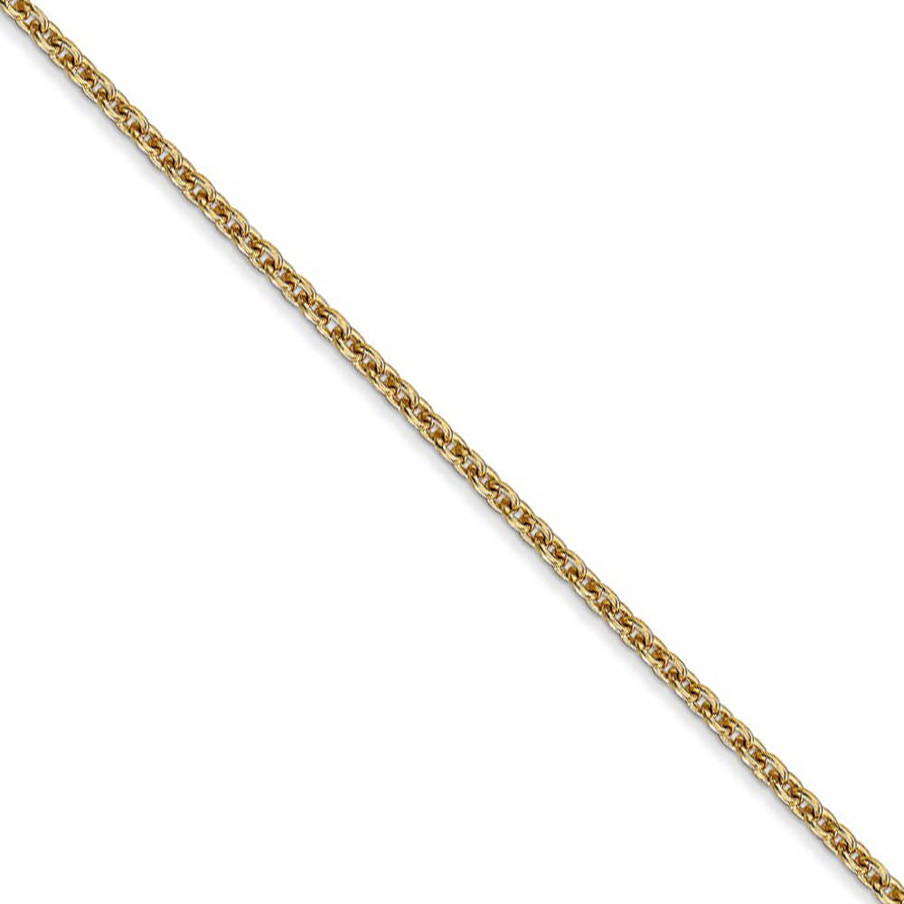 1.8mm, 14k Yellow Gold, Solid Cable Chain Necklace - Black Bow