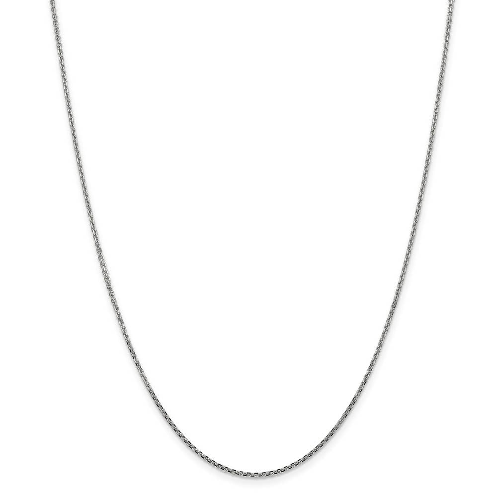 Alternate view of the 1.4mm, 14k White Gold, Diamond Cut Cable Chain Necklace by The Black Bow Jewelry Co.