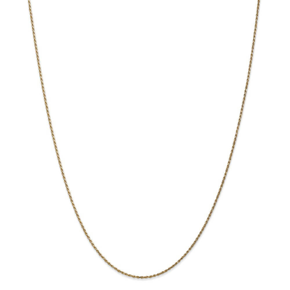 Alternate view of the 1.15mm, 14k Yellow Gold, Diamond Cut Solid Rope Chain Necklace by The Black Bow Jewelry Co.