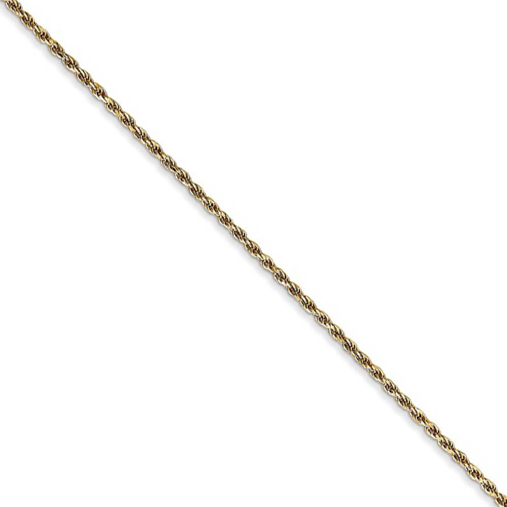 1.15mm, 14k Yellow Gold, Diamond Cut Solid Rope Chain Necklace