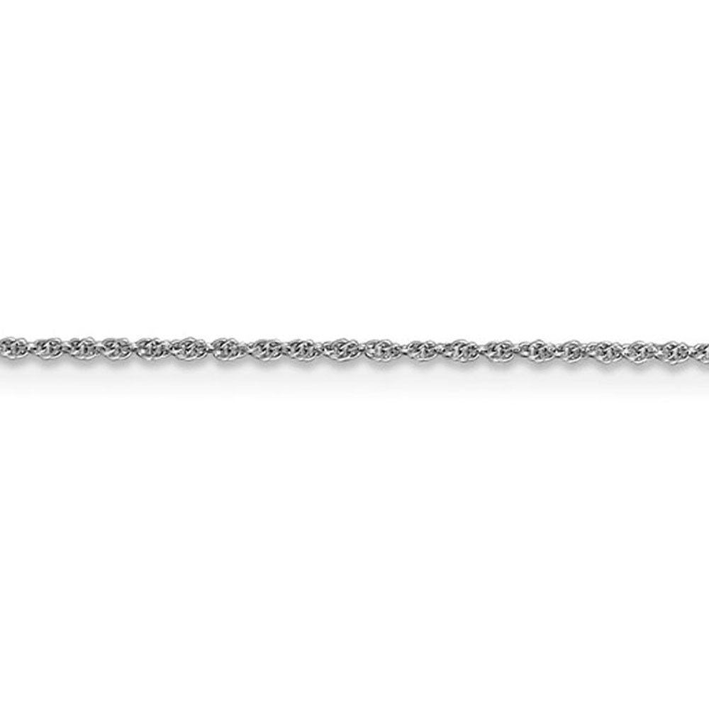 Alternate view of the 1.1mm, 14K White Gold, Solid Baby Rope Chain Necklace by The Black Bow Jewelry Co.