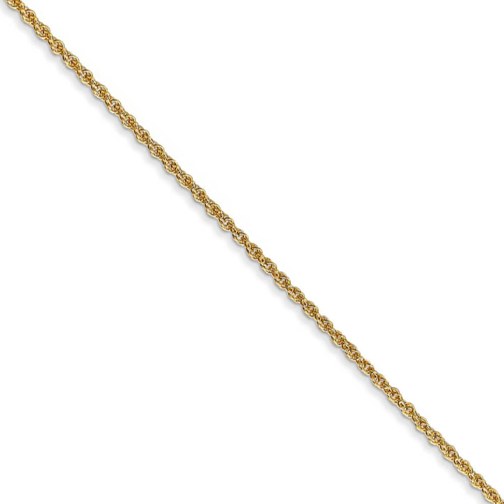 1.1mm, 14K Yellow Gold, Solid Baby Rope Chain Necklace