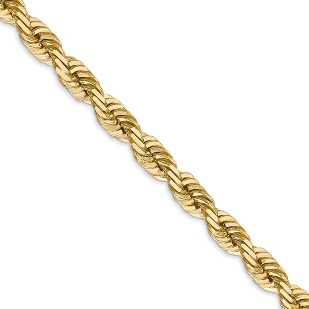 5.5mm, 14k Yellow Gold, Diamond Cut Solid Rope Chain Necklace, Item C8120 by The Black Bow Jewelry Co.